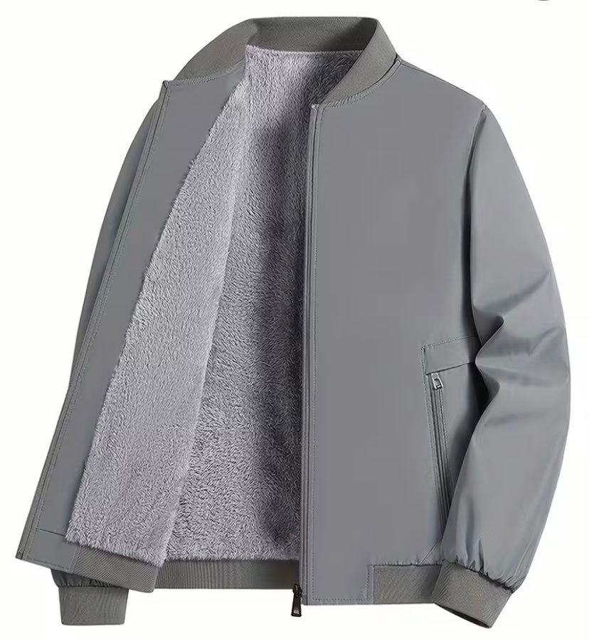 Men's Winter Insulated Full-Zip Jacket with Fleece Lining