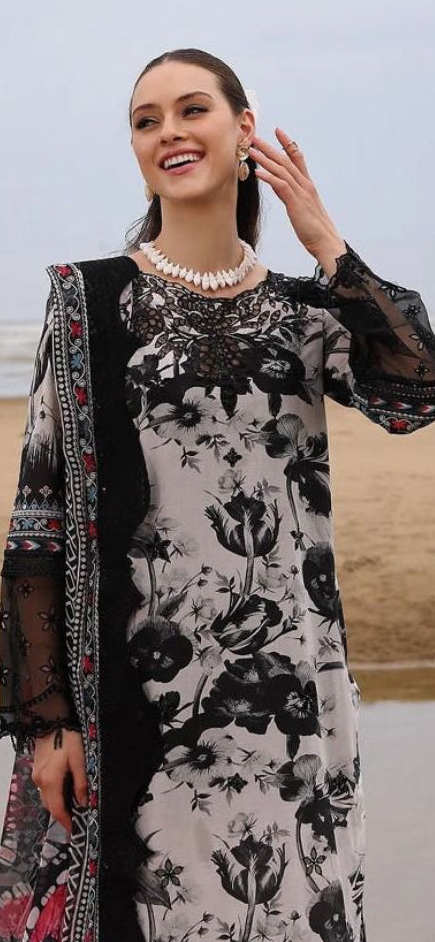 Lawn woman dress With Chiffon Dupatta